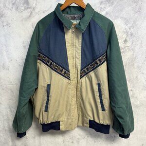 Vintage Canyon Guide Blanket Lined Aztec Jacket Mens XL Canvas USA Distressed